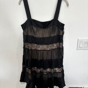 DVF Abby Silk & Lace Mini Dress | Size 10 | Black | Great Condition 🖤